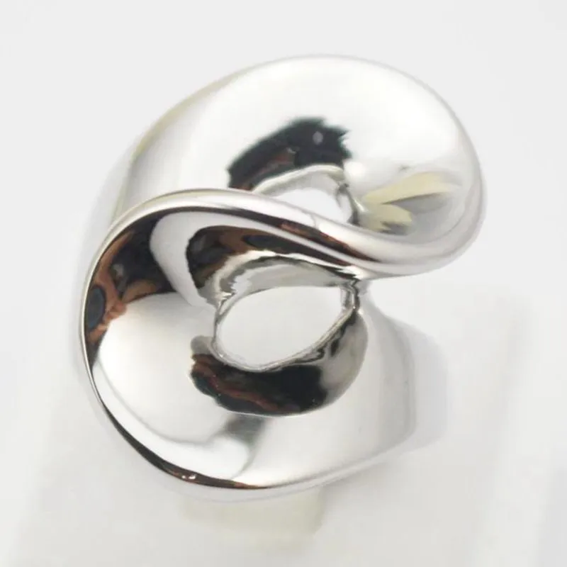 Mode bijoux en acier inoxydable bohême spirale anneau argent délicatement anneaux pour beauté femmes en acier inoxydable fleurs forme anneaux J1584251