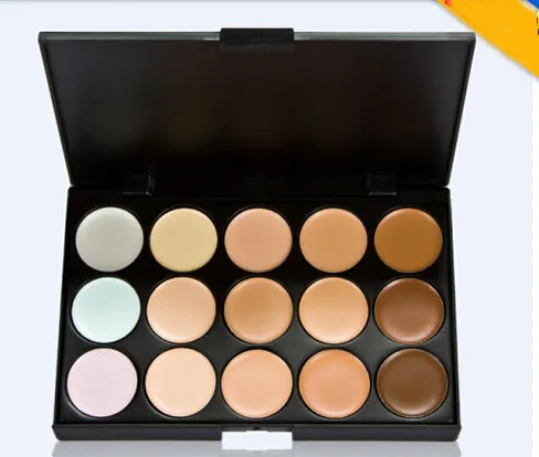 Concealer-Palette, 15 Farben, Gesichtscreme, Concealer, Gesichtspflege, Camouflage-Make-up-Palette mit Make-up-Pinseln, 15 Farben