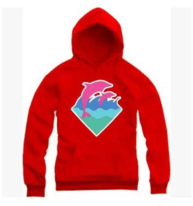 Men s Pink Dolphin Graphic Hoodie Casual Hip Hop Sportswear Soft Cotton Blend Pink Sizes M 4XL