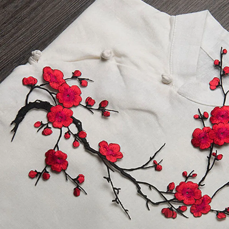 Lot De 4 Appliques Fleurs Brodées à Coudre - Patch DIY Pour Vêtements, Sacs Et Déco Maison - Blanc