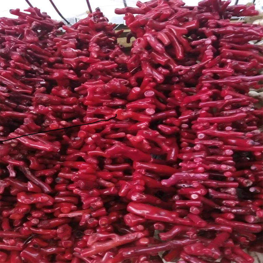 de perles rondes en corail rouge, 1 brin, en pierre naturelle, à la mode, pour la fabrication de bijoux, Bracelet à bricoler soi-même, collier, perles amples, 270h