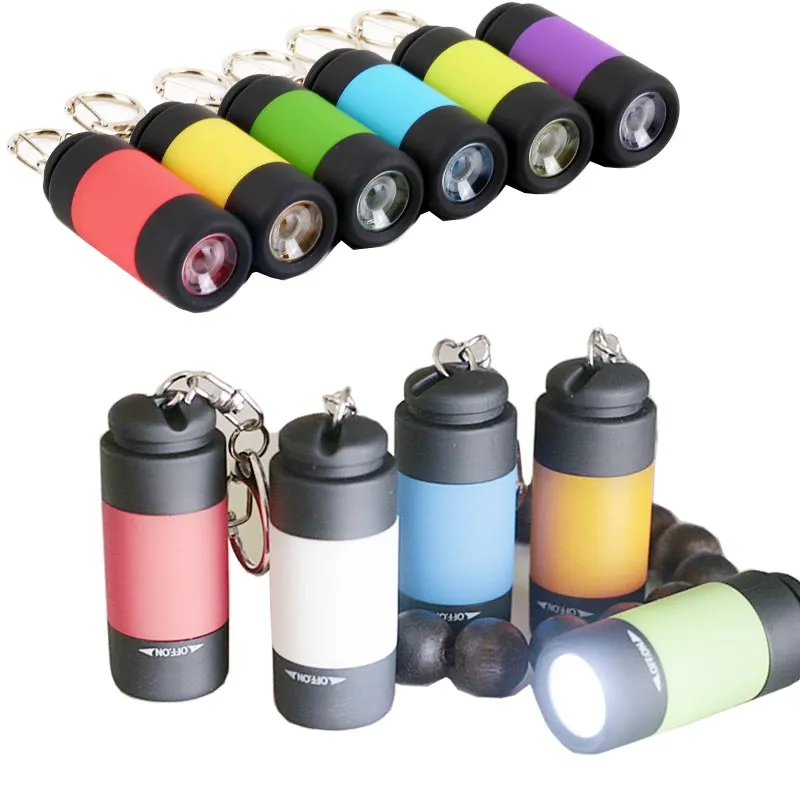 Mini linternas LED recargables por usb, minilinternas LED de bolsillo, lámpara de cargador, llavero, luces, linterna de tamaño pequeño