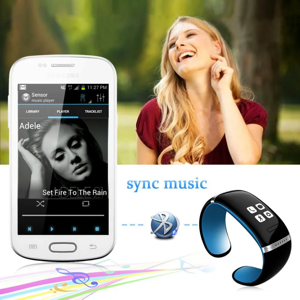 Akıllı Bileklik L12S OLED Bluetooth Bilezik Bilek İzle Smartband Anti Kayıp Hatırlatma Pedometre Akıllı Yüzük IOS Android Telefon için