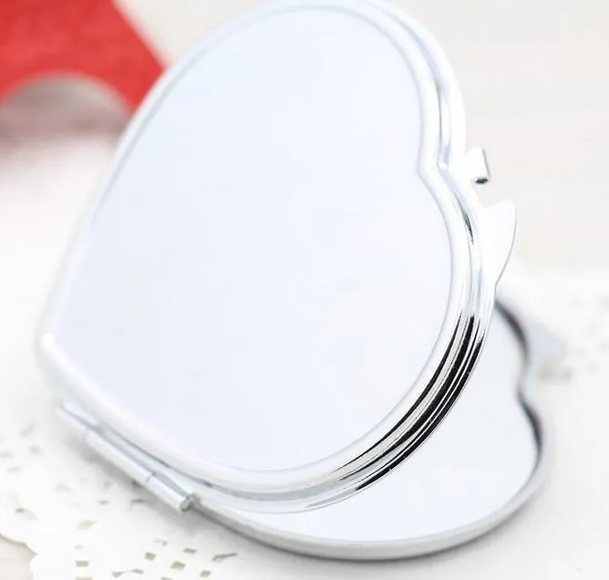 MIROIR de maquillage en forme de coeur vierge bricolage miroir de maquillage en métal Compact, tient dans la poche