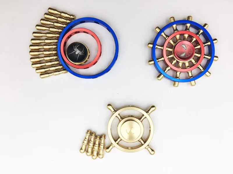 Metal Rudder Fidget Spinner Top Machined Brass Spinner EDS Anti-stress 3min Spinning Decompression Novelty toy