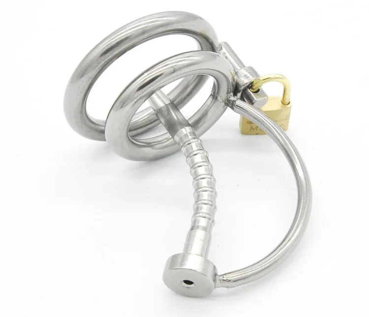 Metallmännliche Geräte Cock Cages mit Katheter Katheter Sounds Lock Penis Ring Cage Plug Sexspielzeug für Männer2748130