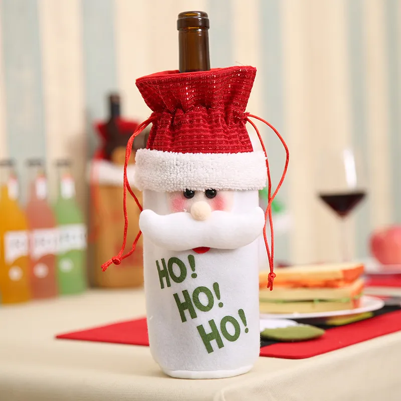 Navidad Bolsa de vino bolsa bolsa de regalo envoltura linda Christmax favor 13 * 28 cm bolsas Papá Noel / Muñeco de nieve / alces