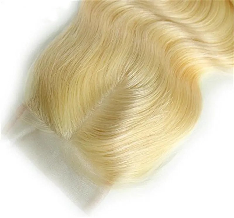 Capelli malesi peruviani 613 onda del corpo chiusura bionda brasiliana 4x4 chiusura capelli brasiliani chiusura pizzo biondo brasiliano biondo Ext6583639