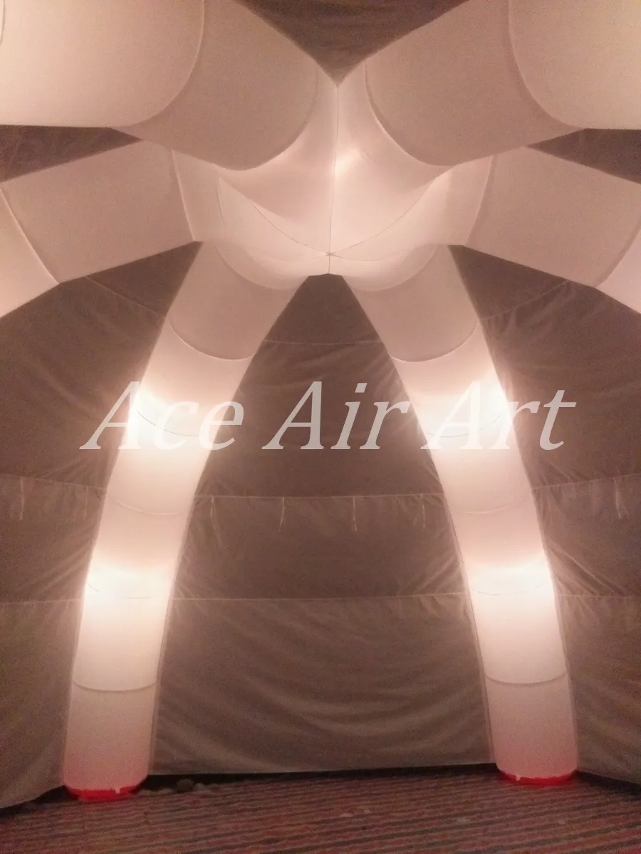 Tenda gonfiabile del partito di illuminazione di RGB del diametro di 8m gigante bella della parete smontabile da vendere i fornitori gonfiabili della tenda del ragno fatti in Cina