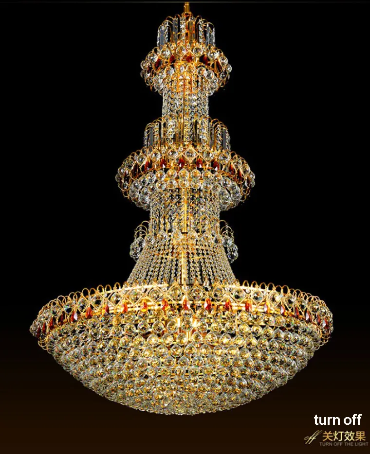 ゴールドクリスタルシャンデリアLEDランプモダンクリスタル