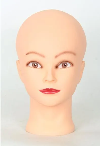 Model głowy makijaż i szkolenie urody głowica manekina łysy pvc kolor skóry Wysoka jakość guma 4191981