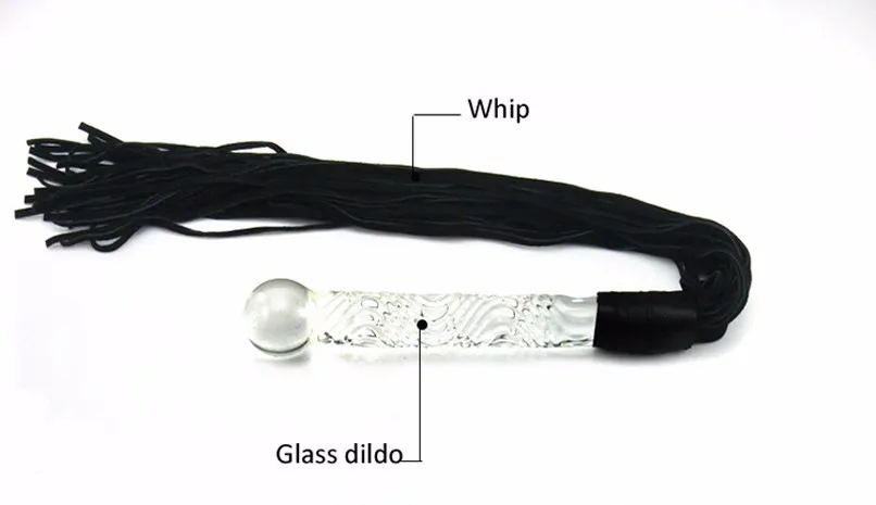 Długi szklany bicz kryształowy penis skórzany bat szklany dildo masturbacja seks bat seksowne gry dla dorosłych produkty dla dorosłych gier narzędzie 8606260