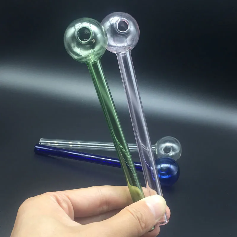 Fumo da 6,0 pollici 15CM XL Pyrex Glass Oil Burner Pipe Clear Blue Green Heady Hand Water Pipes Dab Tube