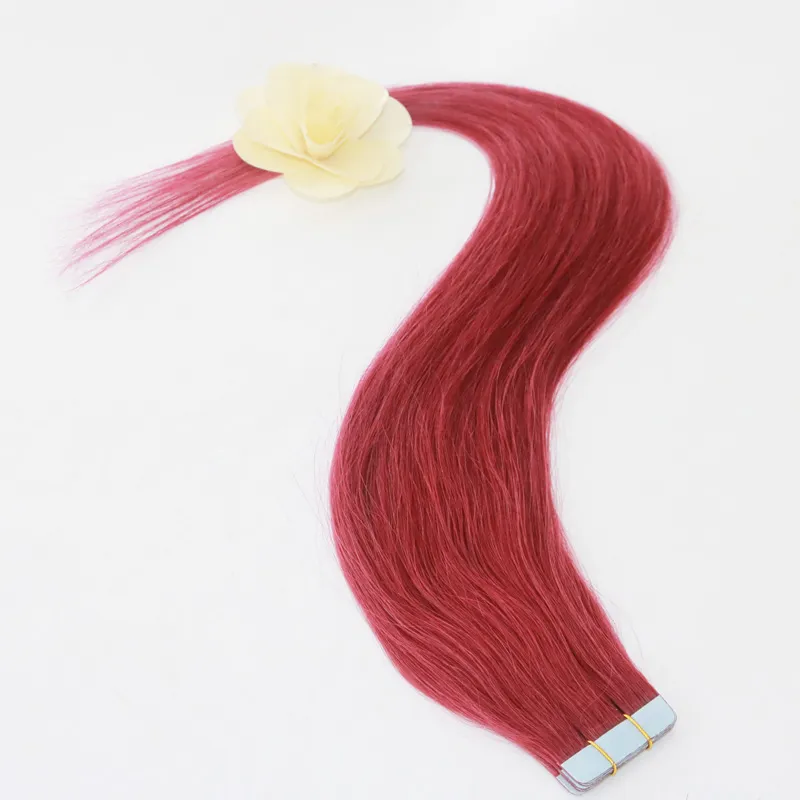 The Fashion Way Brésilien Cheveux Humains Dubai Extensions 50grams Couleur #bug Bande en Silky Straight Trame Remy Virgin Hair