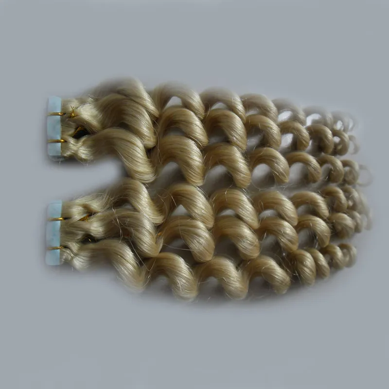 Blonde brasilianische Haarbandverlängerungen Jungfrau Lose Wellenband in Haarverlängerungen Remy 40 Stück