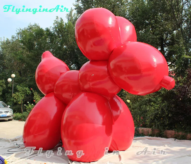 Chien extérieur modèle ballon rouge 3 m gonflable bulle chien Air sauter Simulation chiot Statue pour la décoration de parc