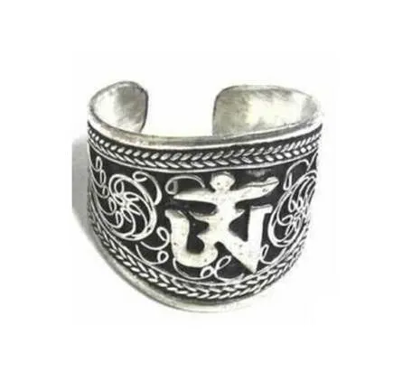 Amitabha Boeddha Tibet Zilveren Ring Religie OM Mani Padme Hum Mantra Lucky Gift