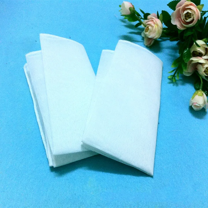 Wholesale white handkerchief, pure white handkerchief, pure color small square, cotton sweat towel, plain handkerchief,