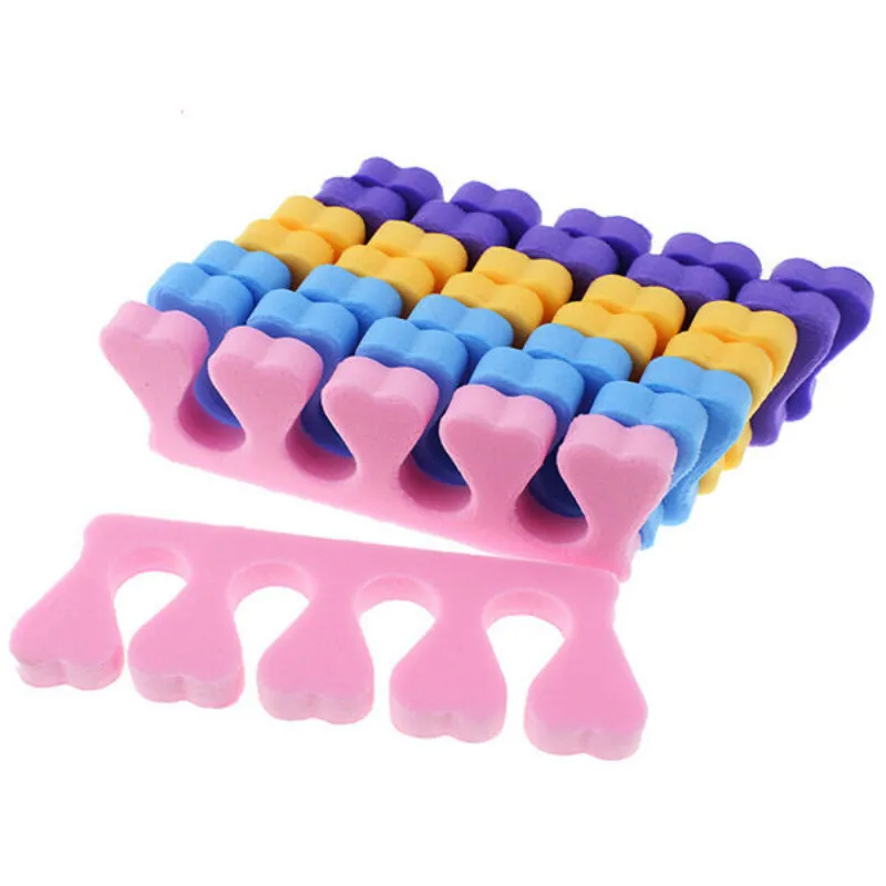 300 sztuk / partia Sponge Manicure Pedicure Miękkie Paznokci Formularz Spacer Sztuka Nail Art Finger Toe Separator Losowy kolor