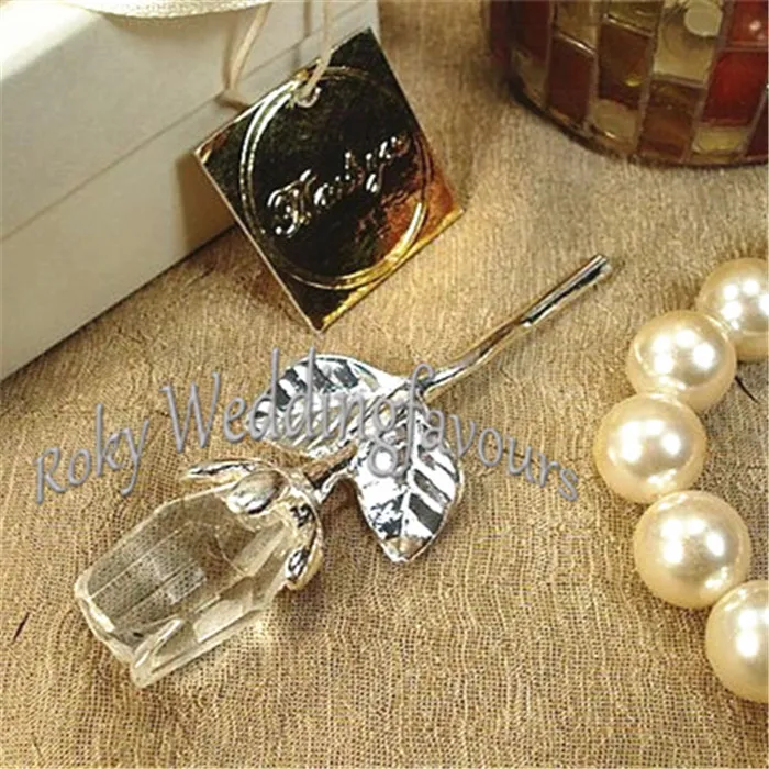 10pcs Choice Crystal Rose Favors 파티 용품 웨딩 경품 기념일 선물 선물 신부 들러리 선물 기념품