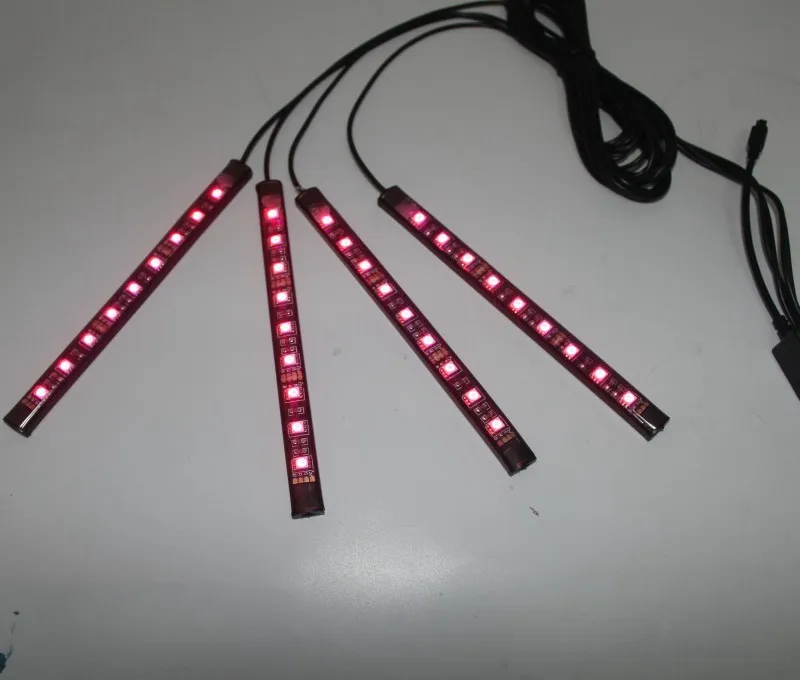 Universal controle remoto infravermelho carro interior piso luzes decorativas rgb atmosfera led tira de luz luz ambiente música control1974734