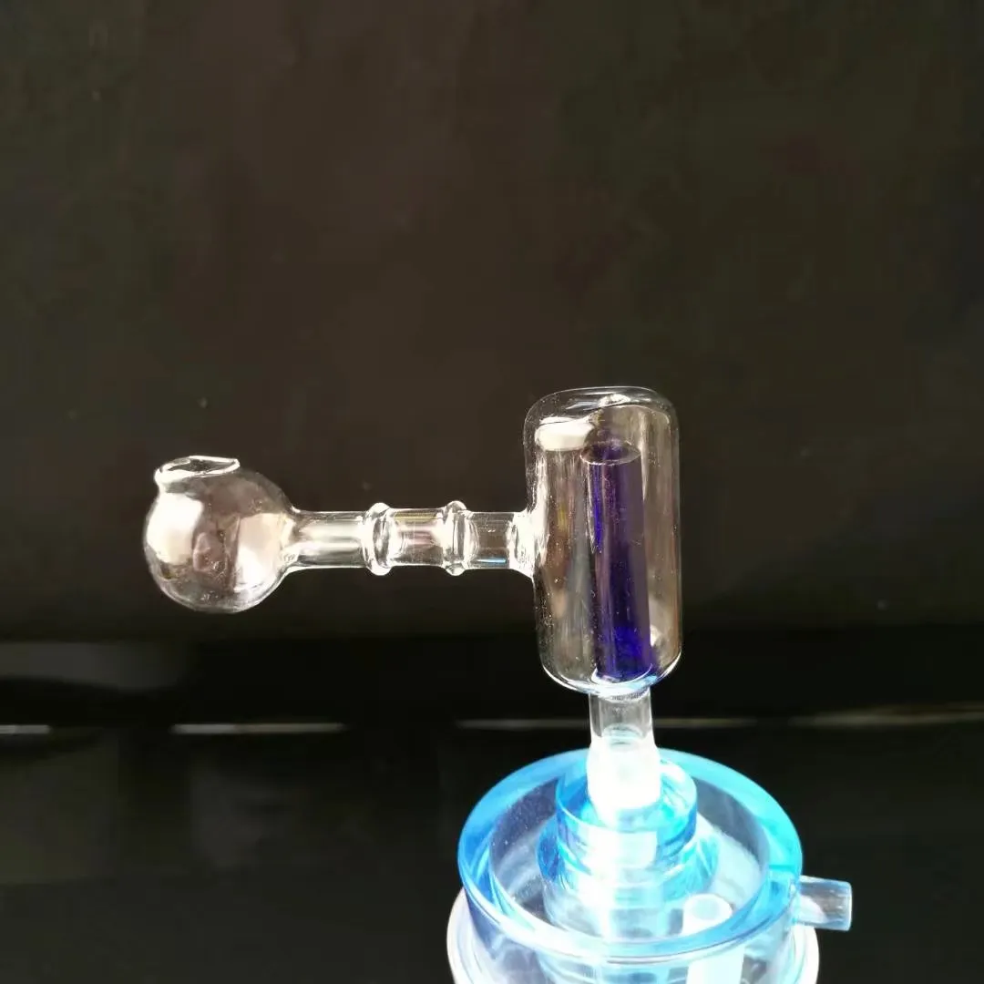 Two-wheel filter straight burner , Wholesale Glass bongs Oil Burner Glass Pipes Water Pipes Oil Rigs Smoking 