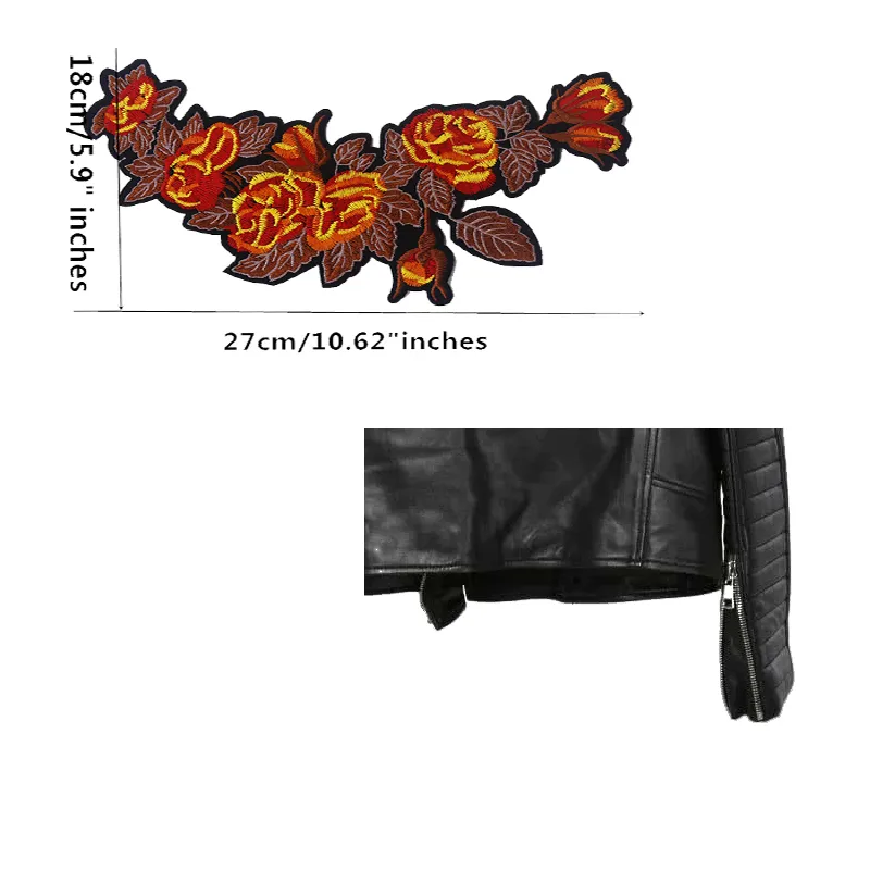 DIY 1-Mirror-Pair-Flower-Patch-Embroidery-Fabric-Applique for Jeans Jacket Bag Embroidery Patches297d