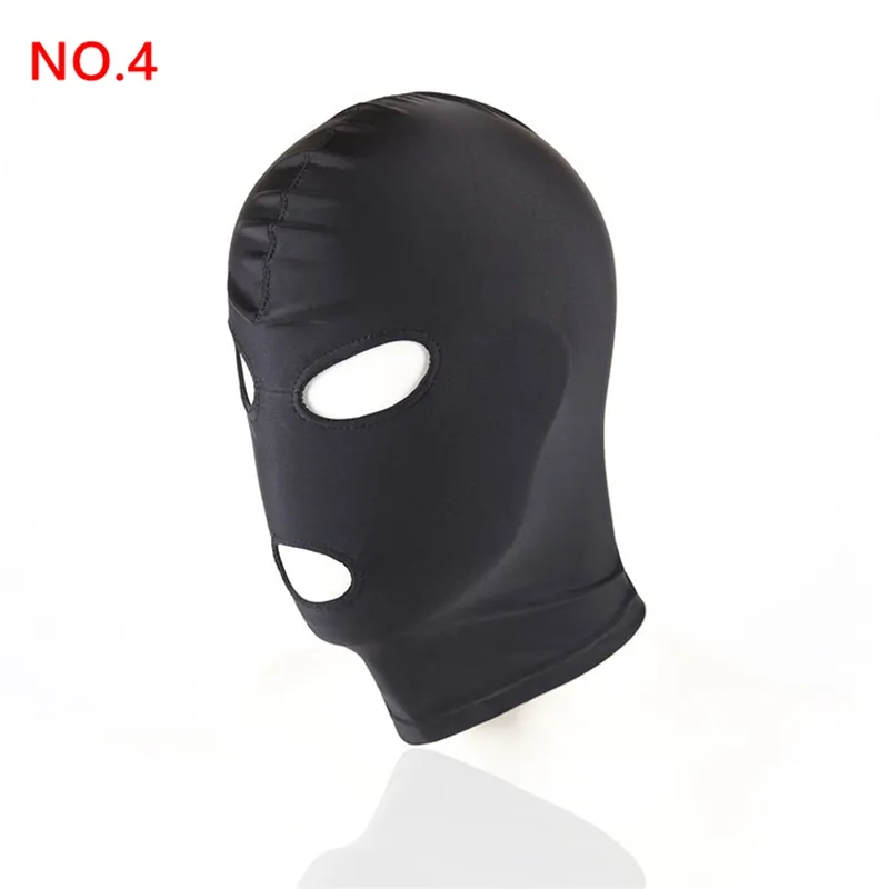 Nieuwe collectie volwassen spellen fetish kapmasker bdsm bondage zwart spandex masker speeltjes voor koppels 4 specificaties om uit te kiezen