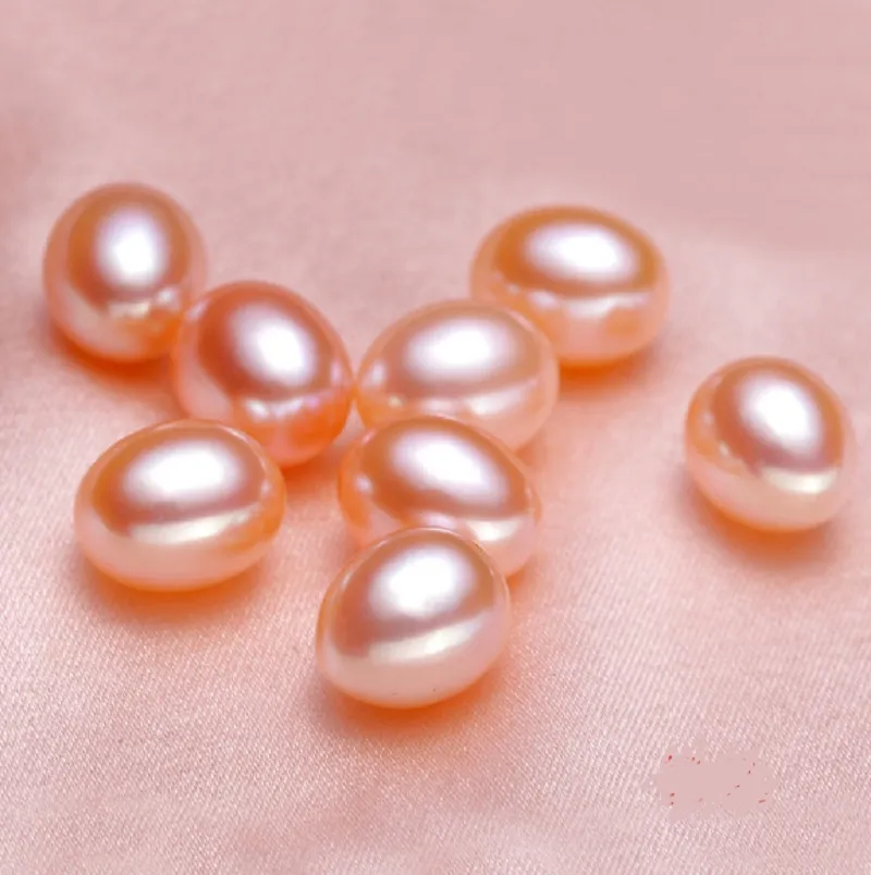 DIY elliptische highlight Half ein Loch weiß rosa lila Natürliche Süßwasser Perle 2-5mm lose Perlen der Perle Schmuck Zubehör Großhandel