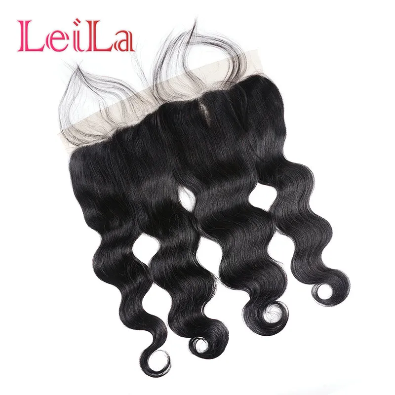 Peruano 2 Pacotes Com 13 X 4 Lace Frontal set Onda Do Corpo Pacotes com Orelha A Orelha 13 X 4 Lace Frontal Tramas de Cabelo Humano Com C3484415