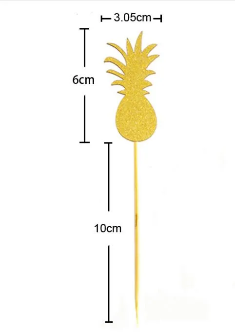 Flamingo Ananas Kokospalm Cake Toppers BBQ Hawaiian Tropical Summer Party Voedsel Cocktail Bruiloft Cupcake Toppers Sticks Decoratie