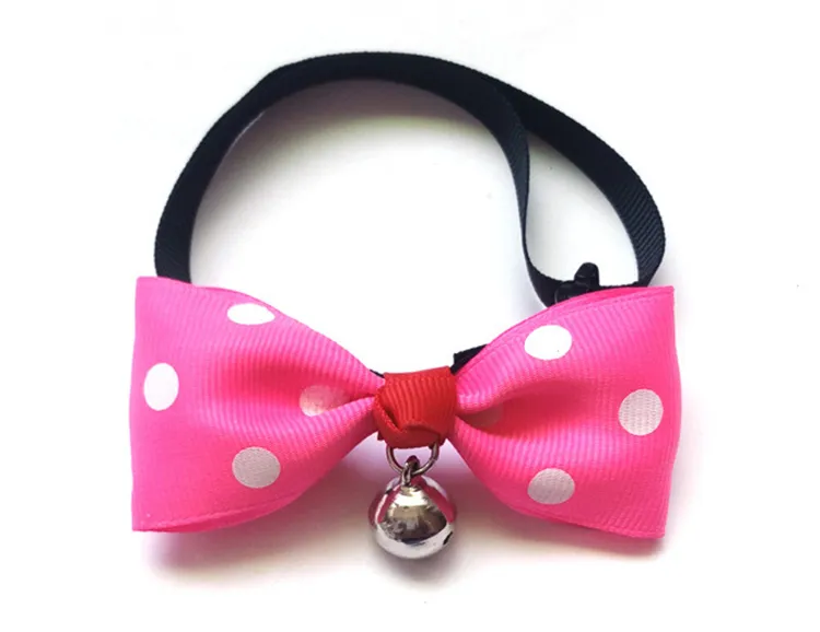 New /loot Cute Lovely Pet Dog Bowknot Tie Bow Necktie Collar Has the bell Pet Clothing Dog Cat Puppy IC758