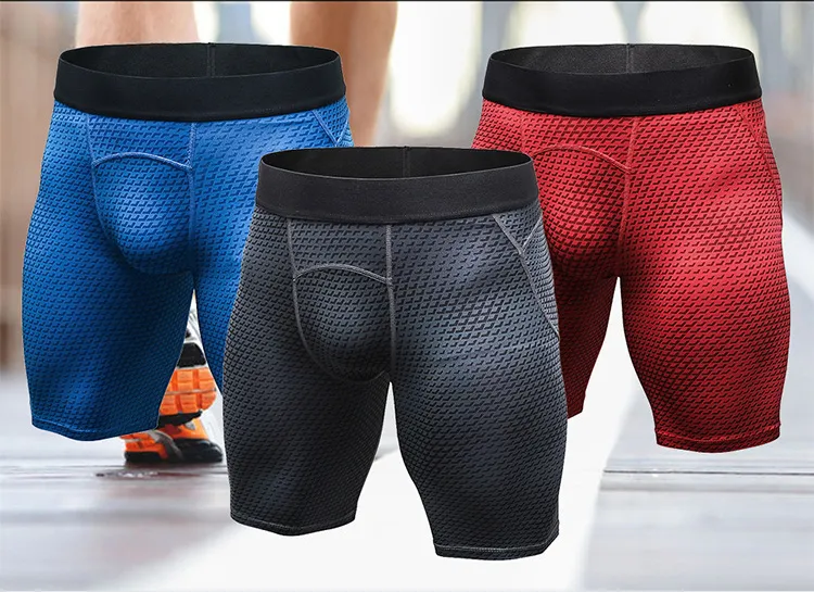 Hot Men's Print Sports Tight Shorts Quick Dry Breather Running Fitness Leggings Male Training Gym Sports Shorts