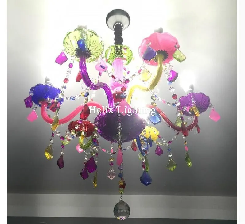 Colorful Crystal Chandelier Bohemia Chandelier lustres de cristal Decoration Tiffany Pendants and Chandeliers Home Lighting