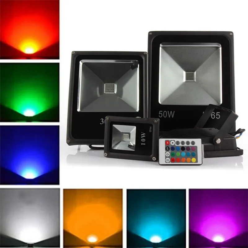 Umlight1688 10 stks Refletor LED Floodlight RGB 10W 20W 30 W 50W LED Flood Light Waterdichte LED-spot Outdoor Lighting Landscape Lamp