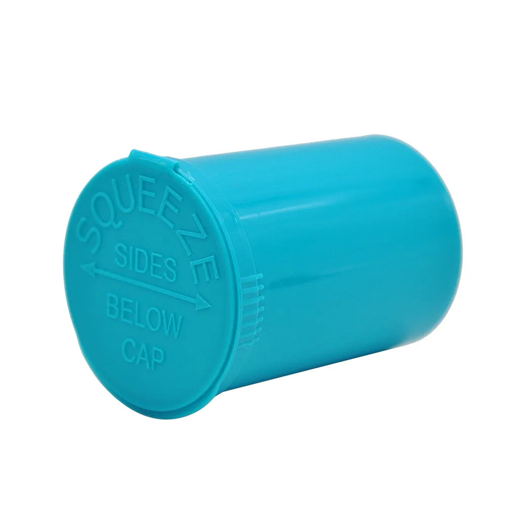 30 Dram Tom Squeeze Pop Top Bottle-injektionsflaska Herb Box Airtight Pill Box Container Herb Container Färg Slumpmässig