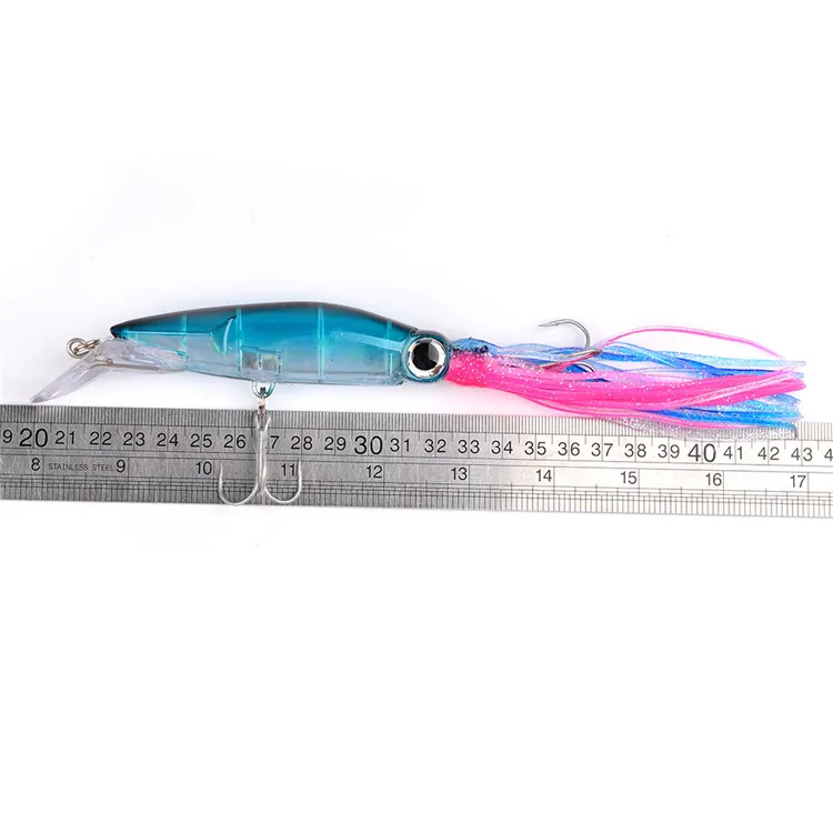 Hot Squid Jigs Ganci Buzzbait Lure 14cm 40G Durevole Manica Plastica Pesce Pesca Bait Bait Attrezzatura da pesca Attrezzatura da pesca