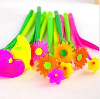 Many Fashion Spicy Creative Stationery Sweet Lucky Bloom Plant Floral Pattern Handle Ballpoint Pen Stationery 