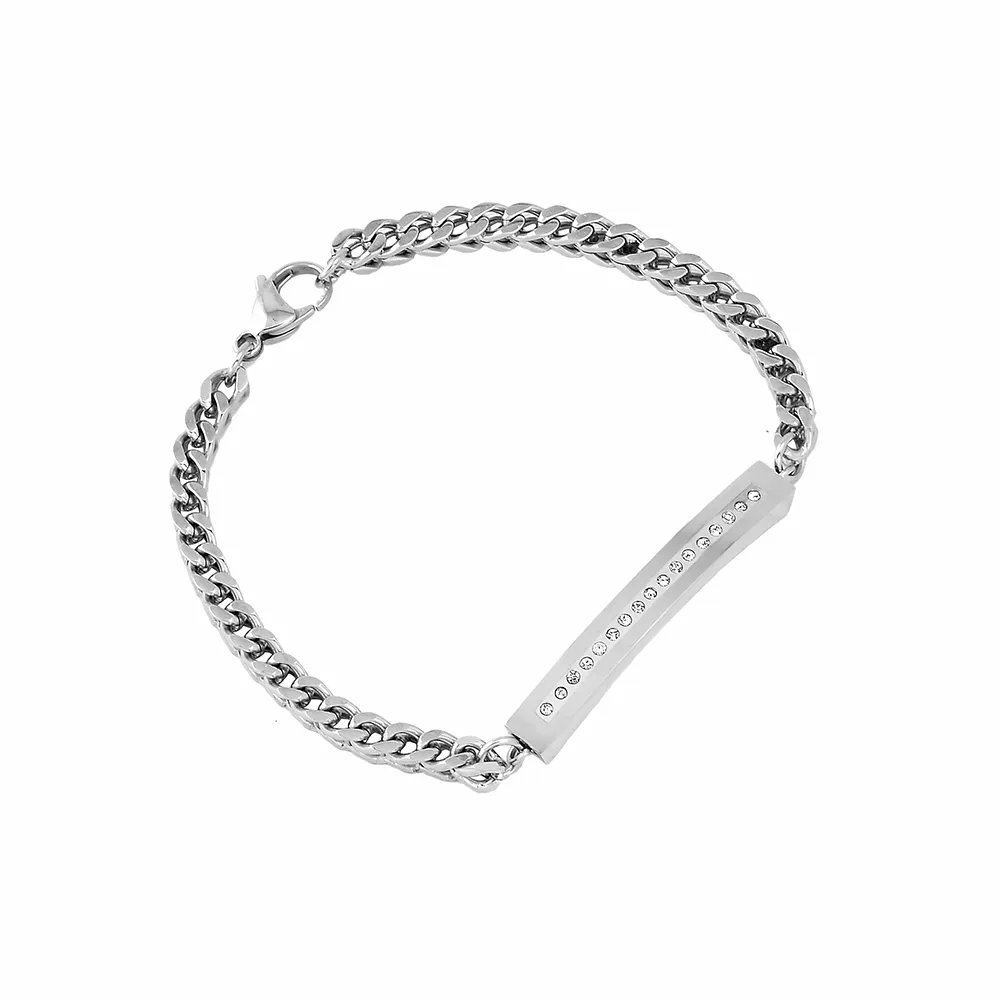 IJB5026 Stainless Steel Chain Bracelet Cremation Jewelry Crystal Memorial Ashes Keepsake Urn Funeral Casket Women's Bracelet1708