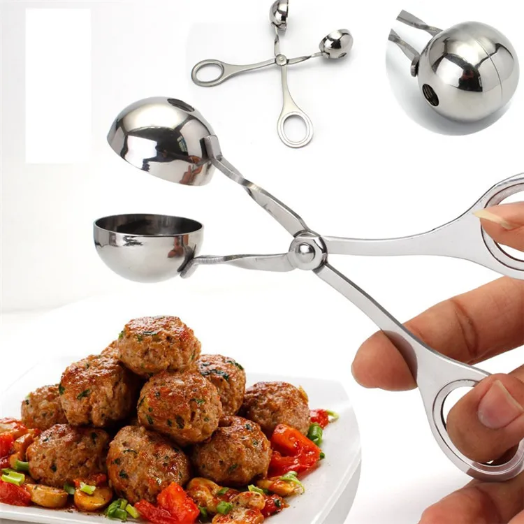 New Practical Convenient Small meatball clip household Stainless Steel DIY meatball maker Kitchen food clip IA641