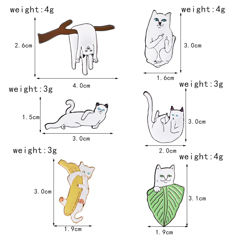 분기 디자인에 바나나와 만화 재미 있은 고양이 브로치 핀 배지 핀백 버튼 코사지 남자 여자 아이 쥬얼리