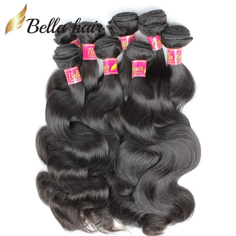 11a Top One Donor Brazilian Human Hair Bundles Body Wave 12 40inch Double Weft Weave Virgin Human Extensions Bella Factory 소매 판매