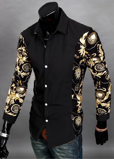 Diseñador de moda camisas hombre diseñador de algodón Cross Line Slim Fit vestido hombre camisas Tops Western Casual envío gratis