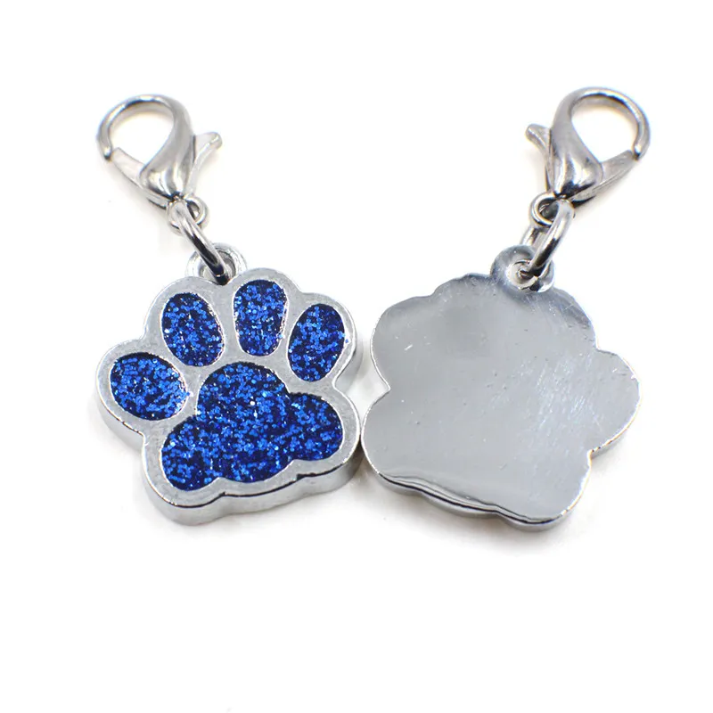 HC3581 Bling monicel cat dogbear paw prints with rodating rowster clasp dangle charms chain keyyrings bag bag made3401379