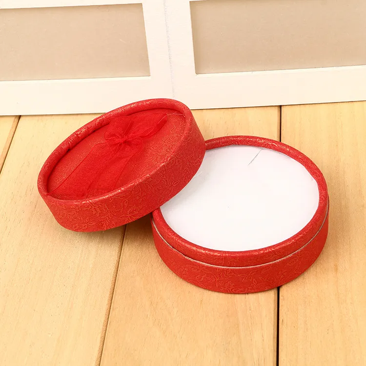 Round Tray Bowknot Box Box Bransoletka Bransoletka Zestaw Pole Kolczyki Wielofunkcyjne sześć kolorów