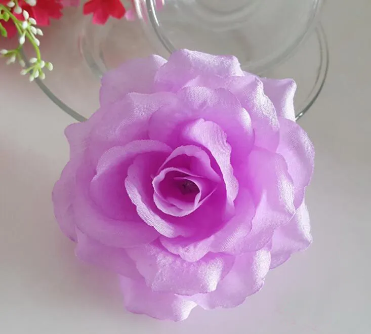 artificial rose flower heads 3.9 in fabric silk for DIY decor wedding ...