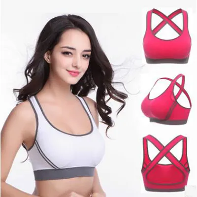 2017 New Fashion Women fashion Padded Top Athletic Vests Gym Fitness Sports Bras Yoga Stretch Shirts Vest