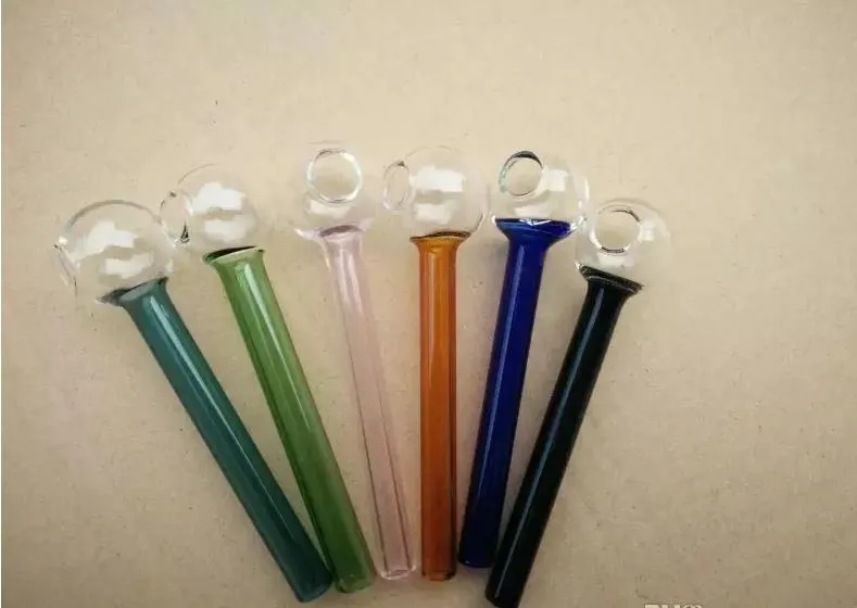 mini smoking pipe small hand oil burner In Stock Hookahs short glass colored Burner