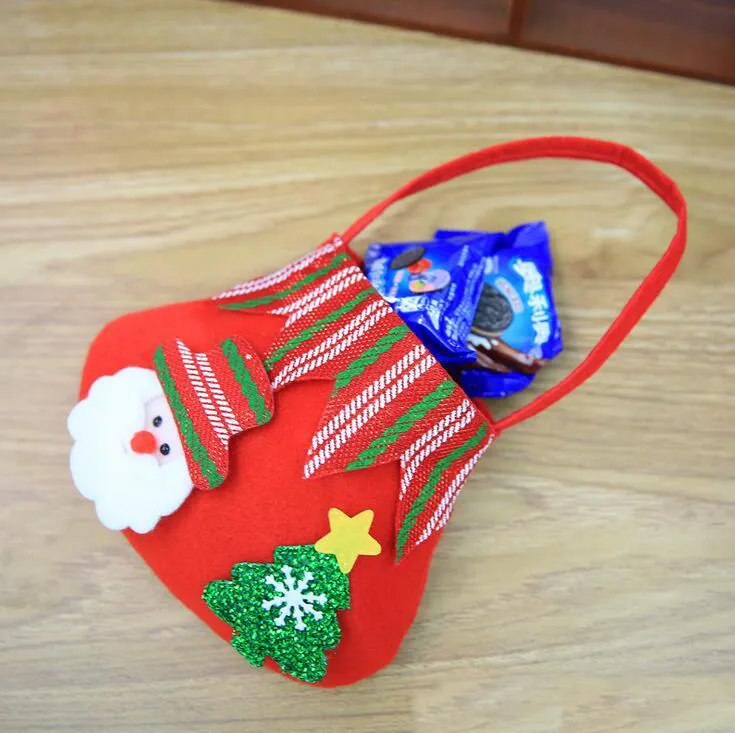 19*17cm Christmas colorful bag apple gift bag for children Non-woven Snowman Santa Claus candy bags christmas decoration