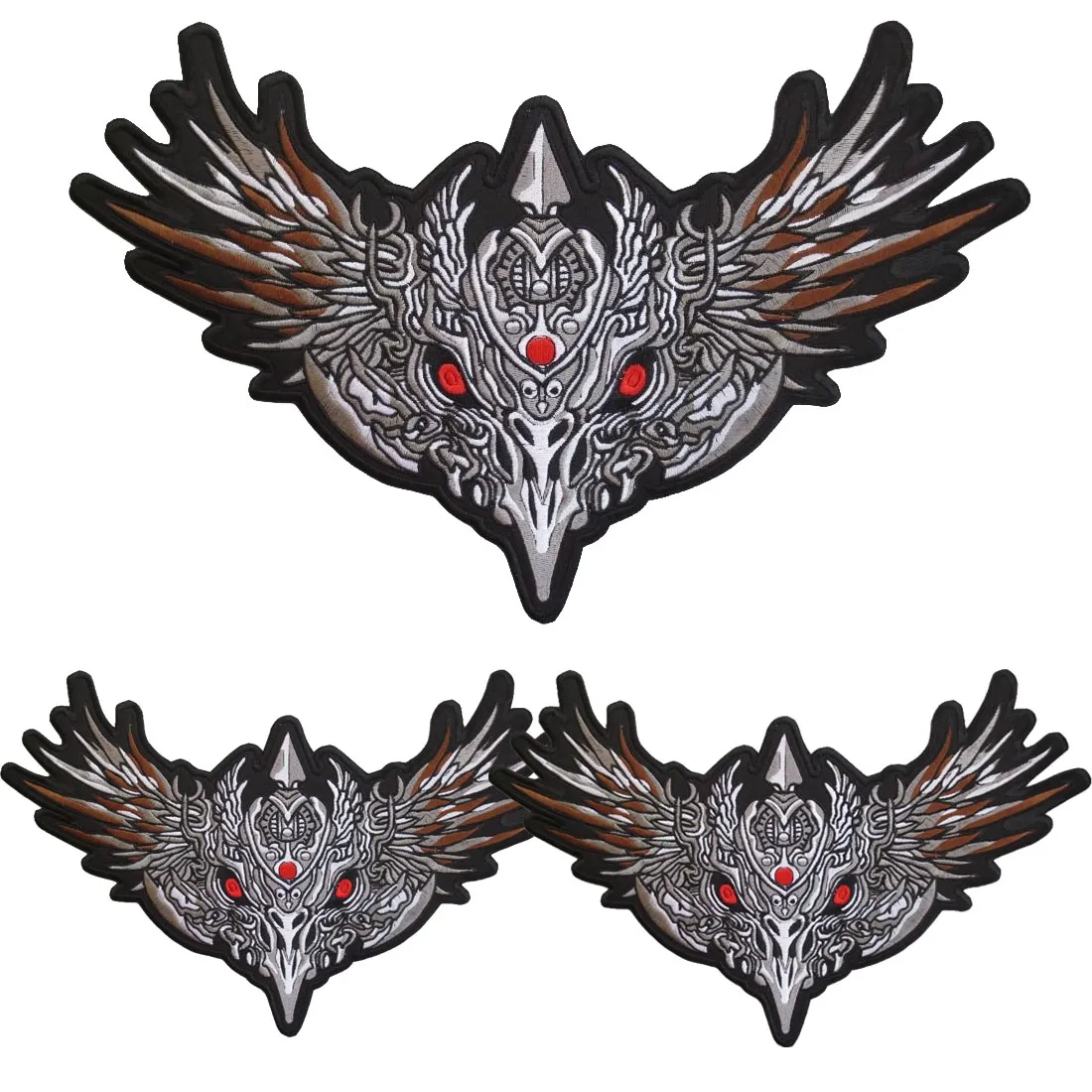 High Quality Huge Embroidery Iron Patches Motorcycle Biker for Jacket Back Hells Evil Eagle8971575